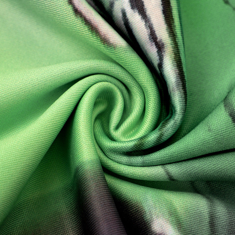 Women's Spring Round Neck Long Sleeve Print Solid Color Long Dress 14