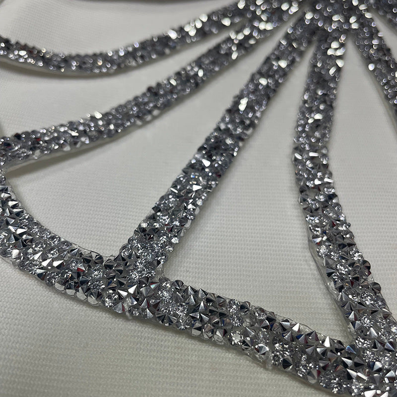 Women's Round Neck Sleeveless Luxury Rhinestone Elegant Bandage Dress 12