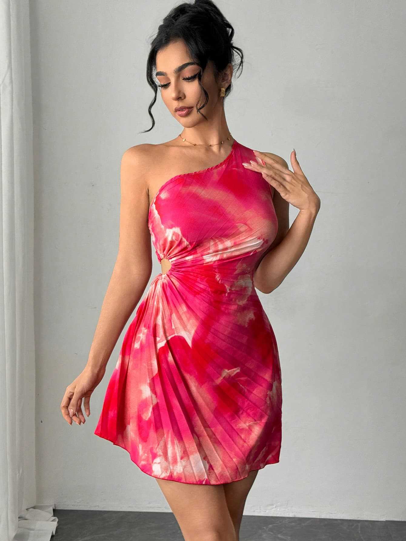 Women strapless casual sleeveless color matching dress