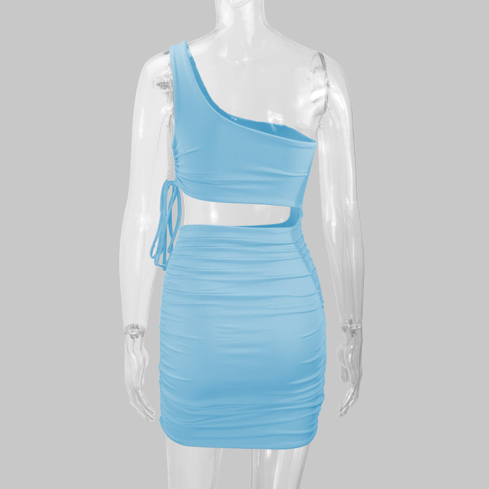 Women sexy hollow pleated Bodycon Dress 27