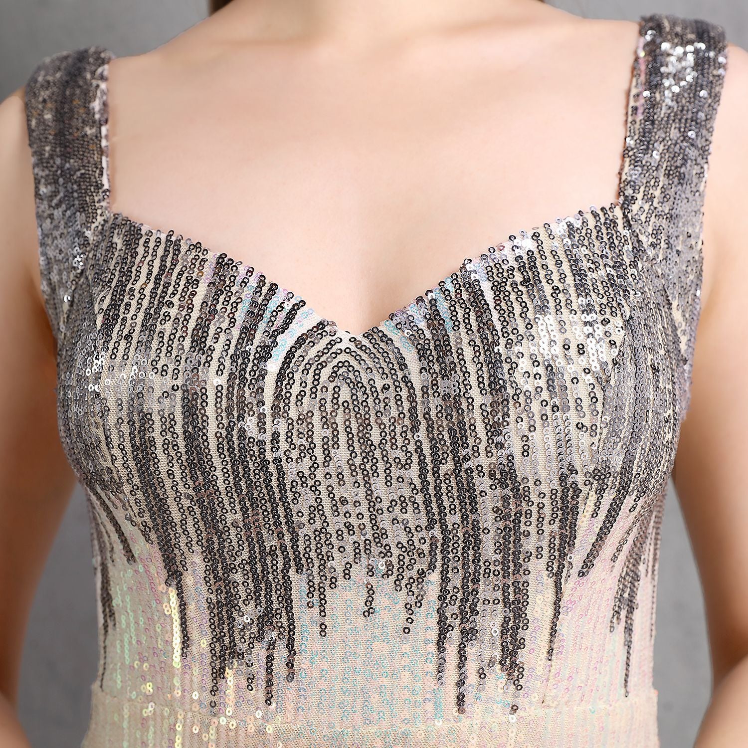 Formal Sequin Slit Sleeveless Mermaid Evening Dress 19