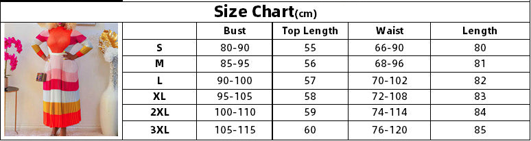 Women Autumn Pleated Print Contrast Color Long-sleeved Top and Skirt Two-Piece Set 14