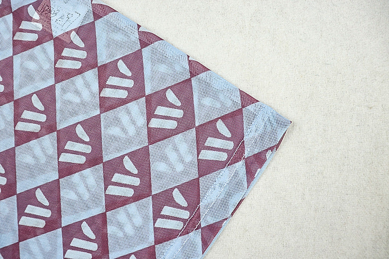 Women's Chic Semi-Sheer Printed High Neck Long Sleeve Fitted Bodycon Dress 15