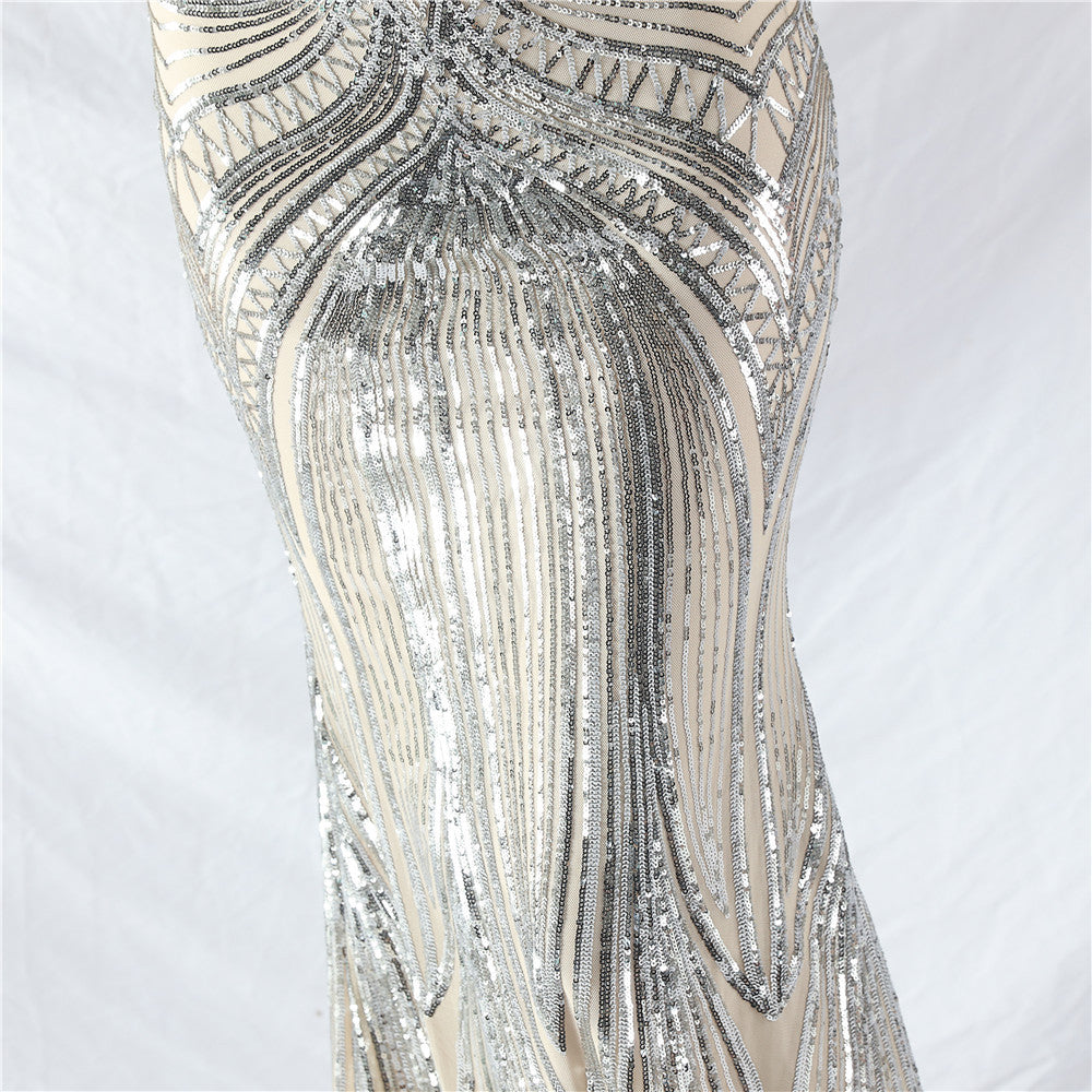 Plus size Women sequined formal party maxi evening dress 29