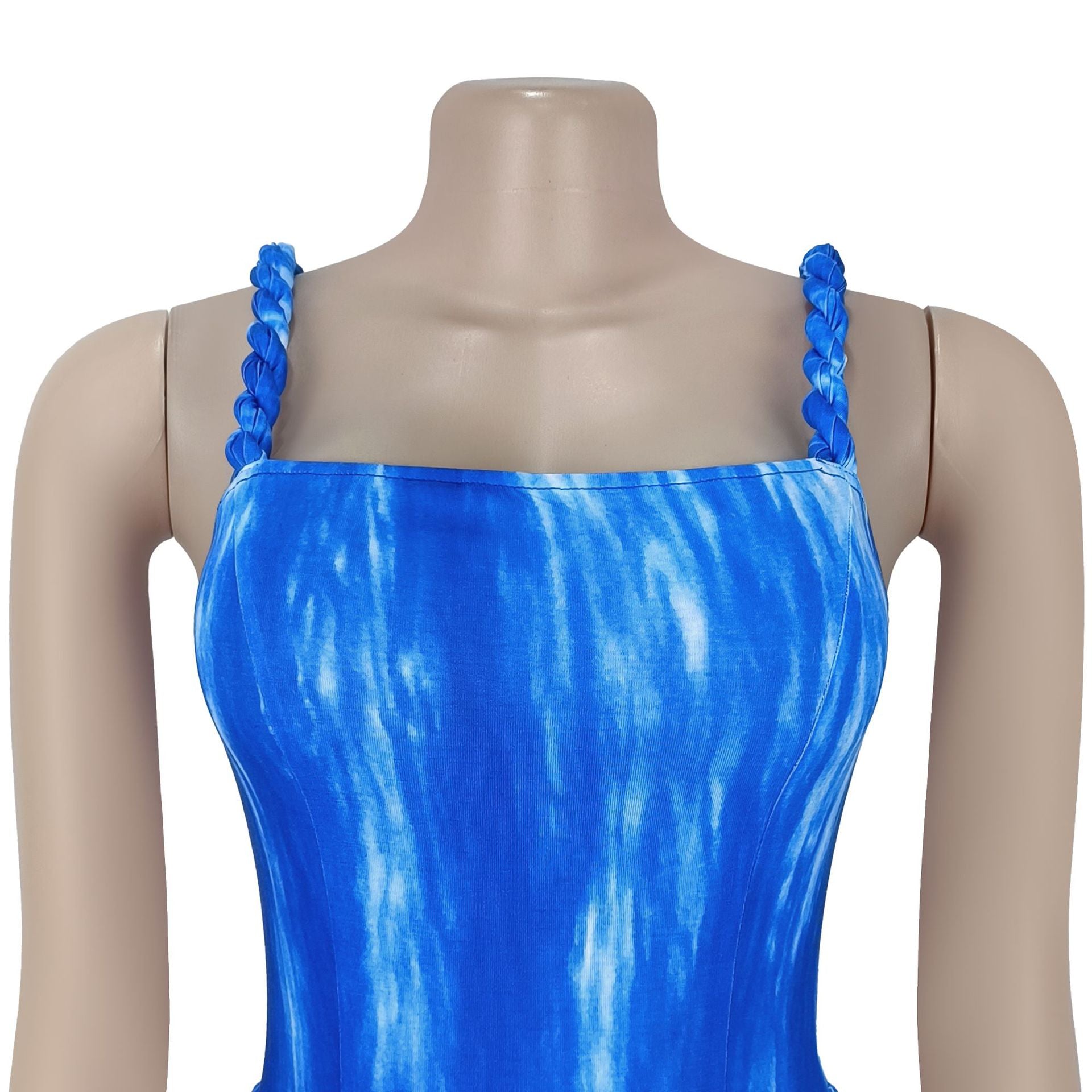 Women Suspender Print Beach Dress 11