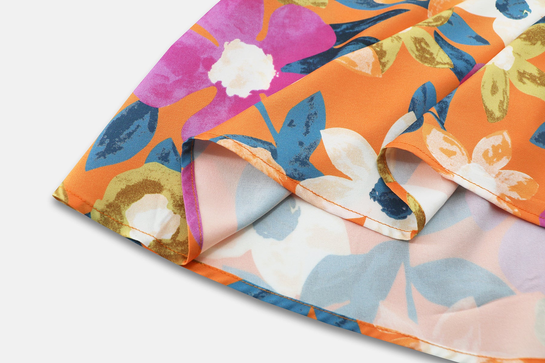 Women's Summer Printed V-Neck Lantern Sleeve Short Dress 19