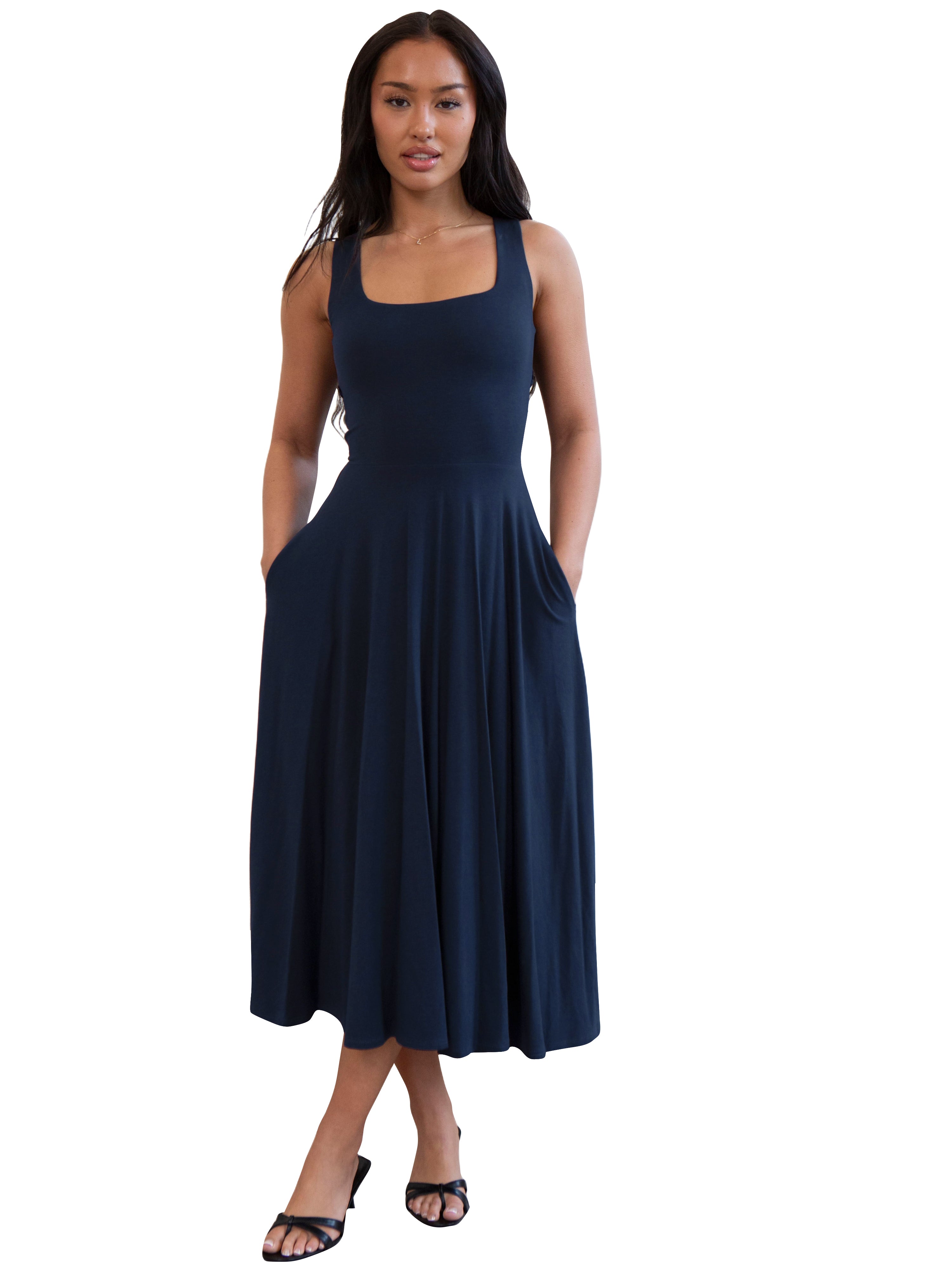 Women Solid Sleeveless Dress 13