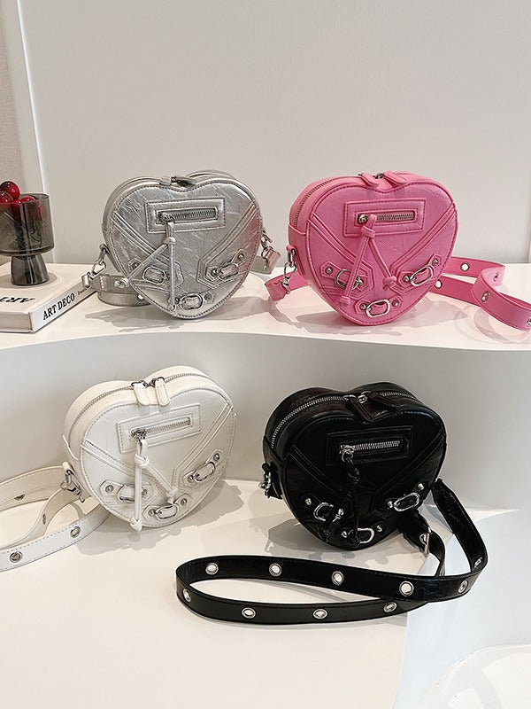 Fashion Heart Shape Bag Trendy Versatile Shoulder Bag 8