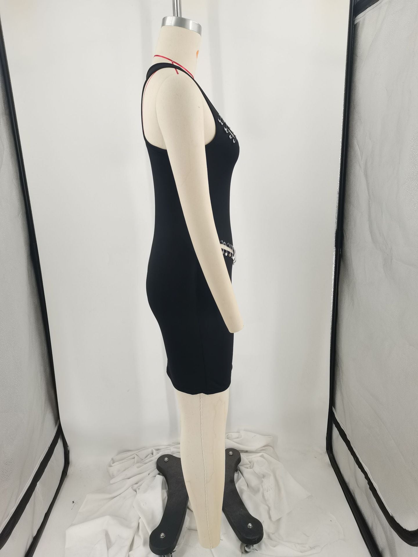 Women Pin Sleeveless Bodycon Dress 6
