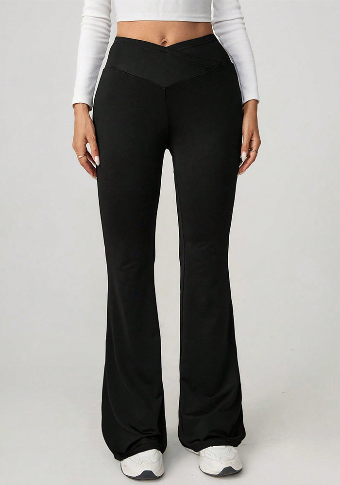 Women's High-Waisted Casual Slim Fit Bell Bottom Pants