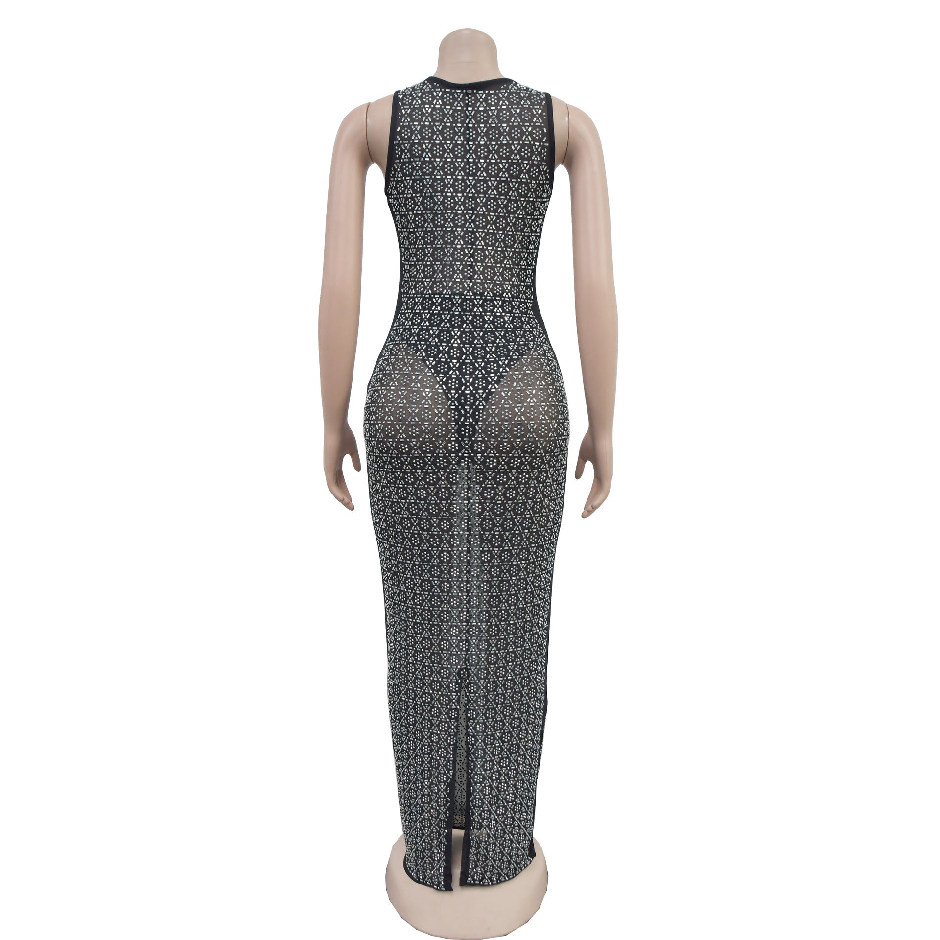Women Sexy Mesh See-Through Dress 9