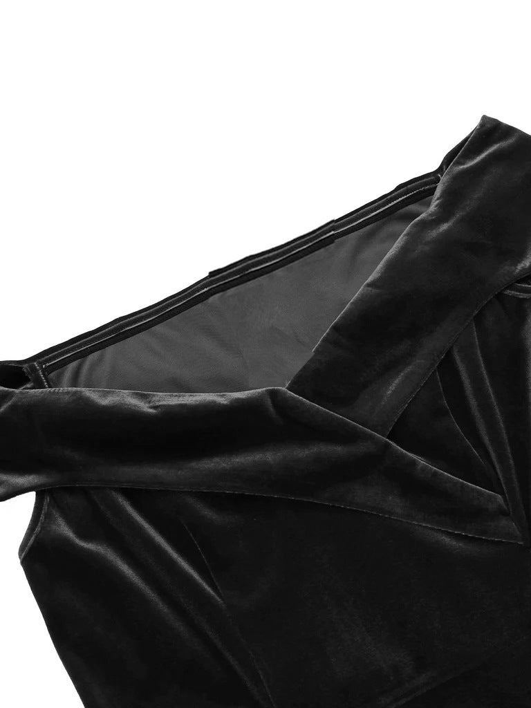 Women Velvet Sexy Off Shoulder Dress Evening Dress 7