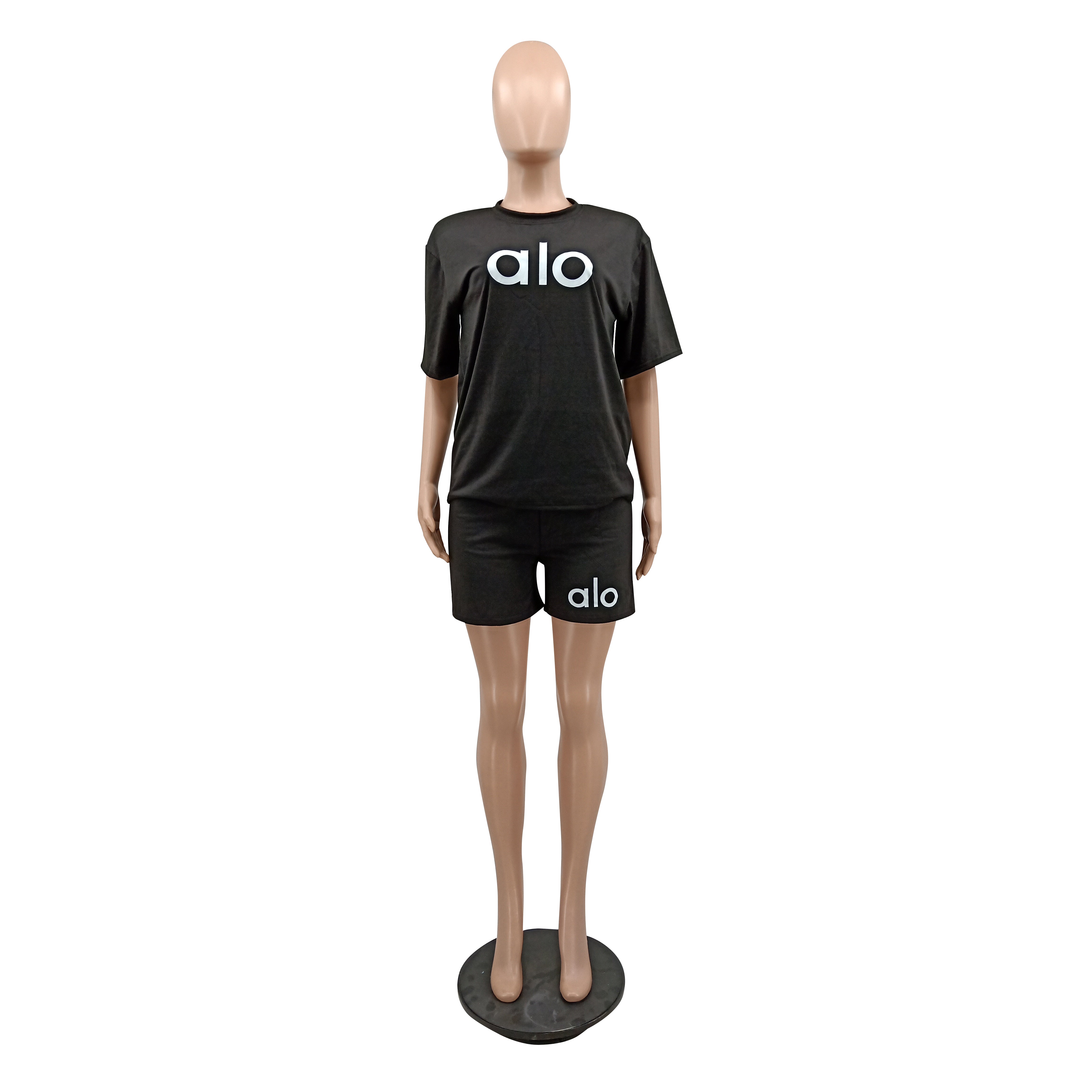 Women Summer Casual Printed Two-Piece Top and Shorts Set 9