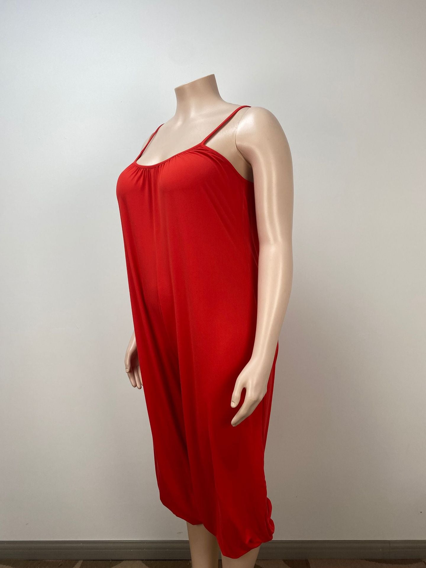 Plus Size Women Loose Suspender Solid Jumpsuit 5