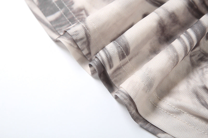 Women's Spring Fashion Chic Slim Sexy Slash Shoulder Print Bodycon Dress 12