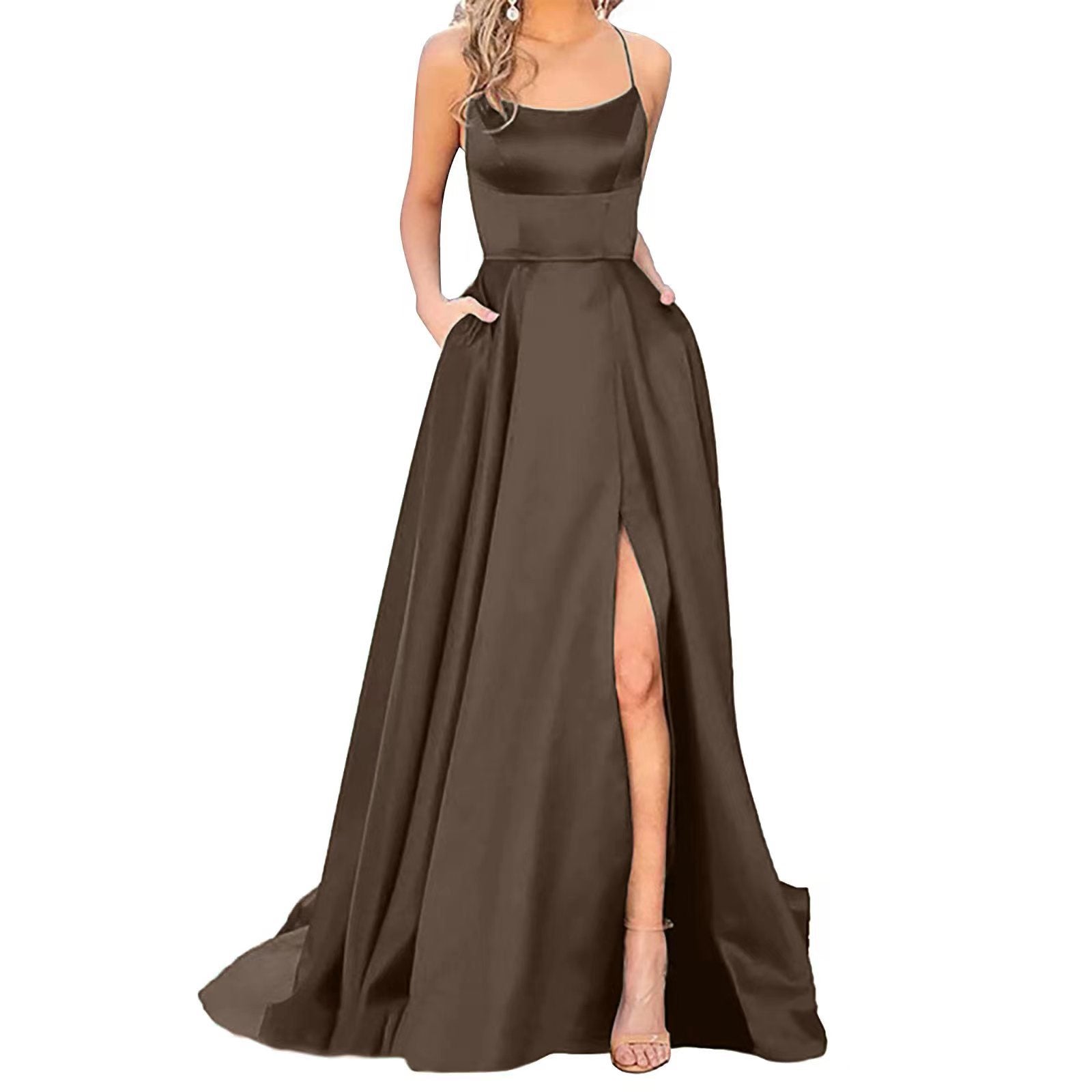Solid Color Bridesmaid Dresses Long Maxi Dress Slim Fit Off Shoulder Bridesmaid Evening Dress 17