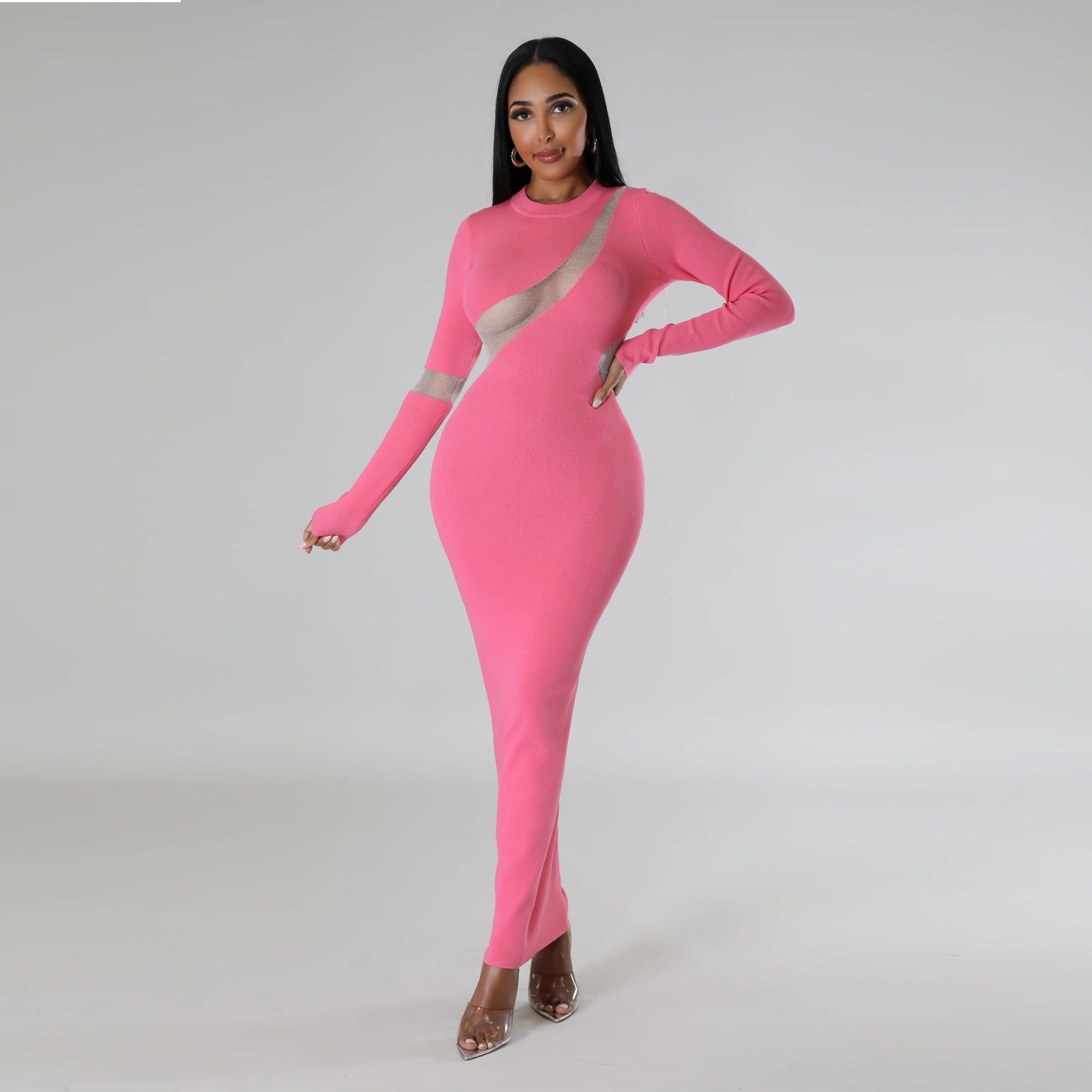 Sexy Slim Bodycon Mesh Dress Club Wear 5
