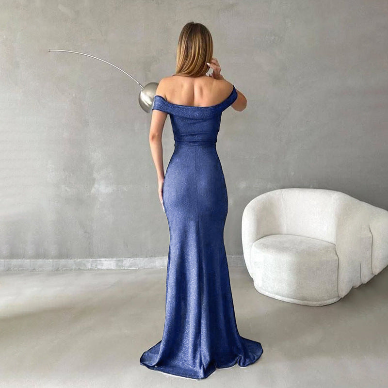 Women Off Shoulder slit dress 3
