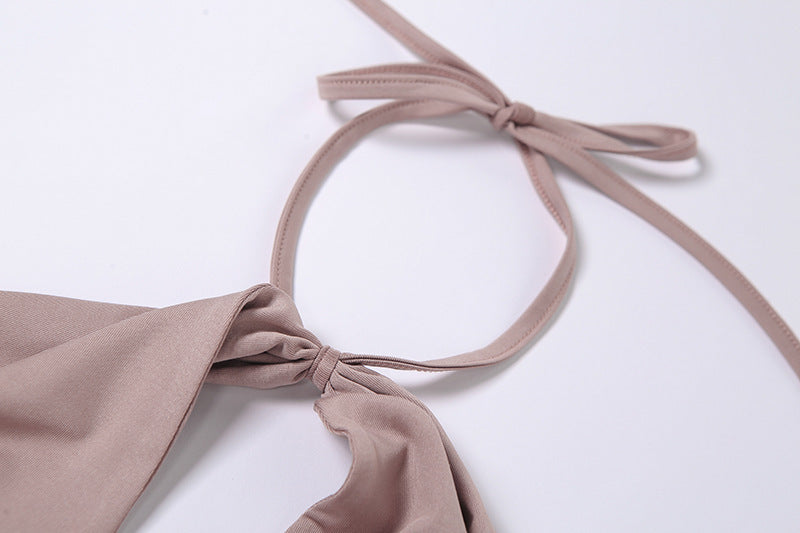 Fall Women's Fashion Halter Neck Sexy Cutout Low Back Slim Bodycon Dress 26