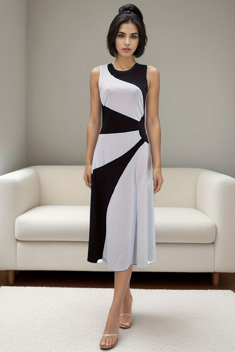 Spring And Autumn Women's Sleeveless Casual Long Dress 3