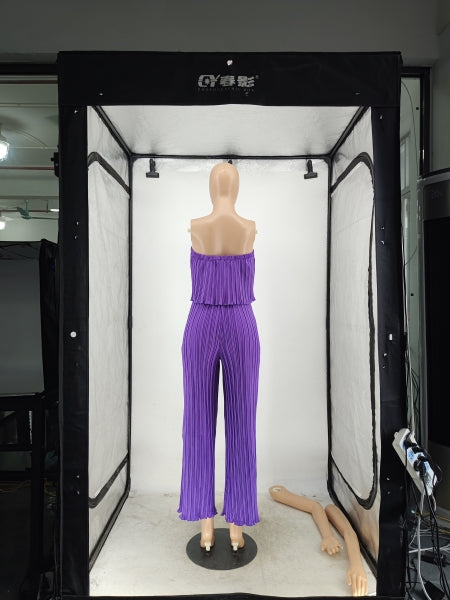 Women Strapless Top and trousers Two Piece Set 13