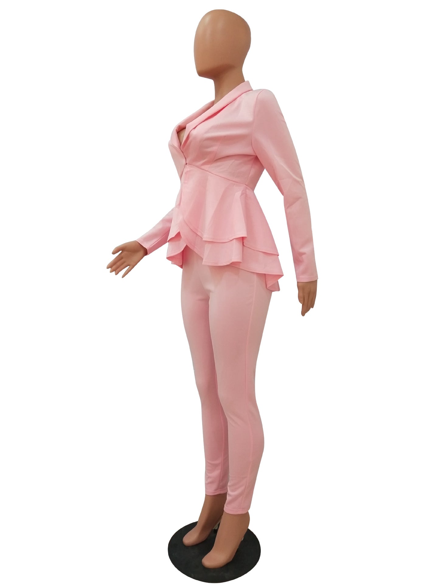 Fashion Ruffle Career Suit Casual Two Piece Set 27