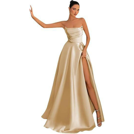 Women Strapless Sexy Slit Formal Party Evening Dress（Processing time need 3-6 days） 18