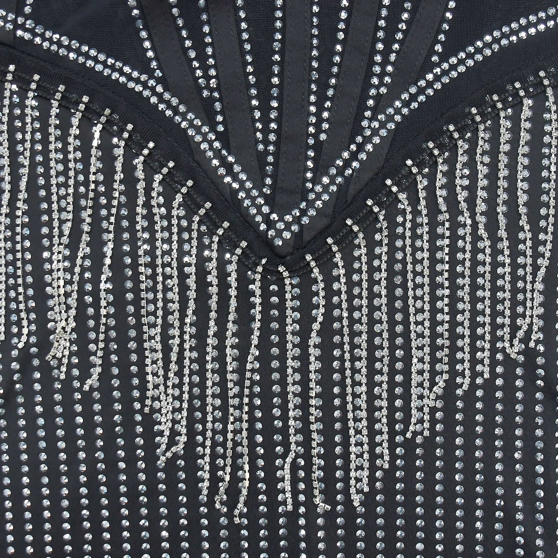 Fashionable Women's Solid Color Mesh Beaded Suspender Skirt Dress 24