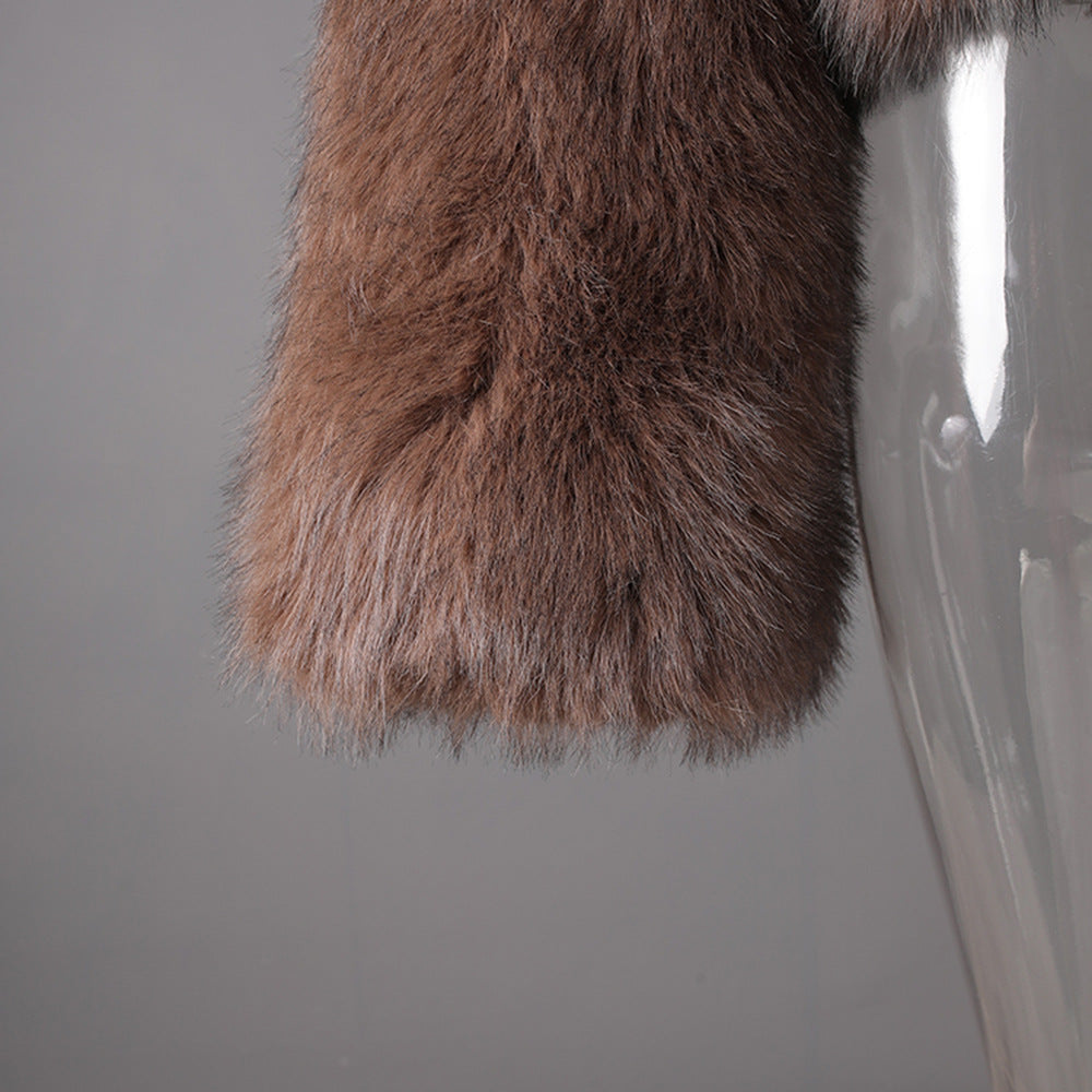 Women Short Pu-Leather Winter Plush Jacket 7