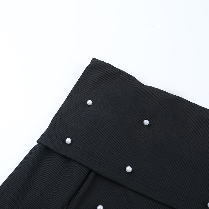 Beaded Off-Shoulder Dress Autumn Chic Slim Evening Gown 13