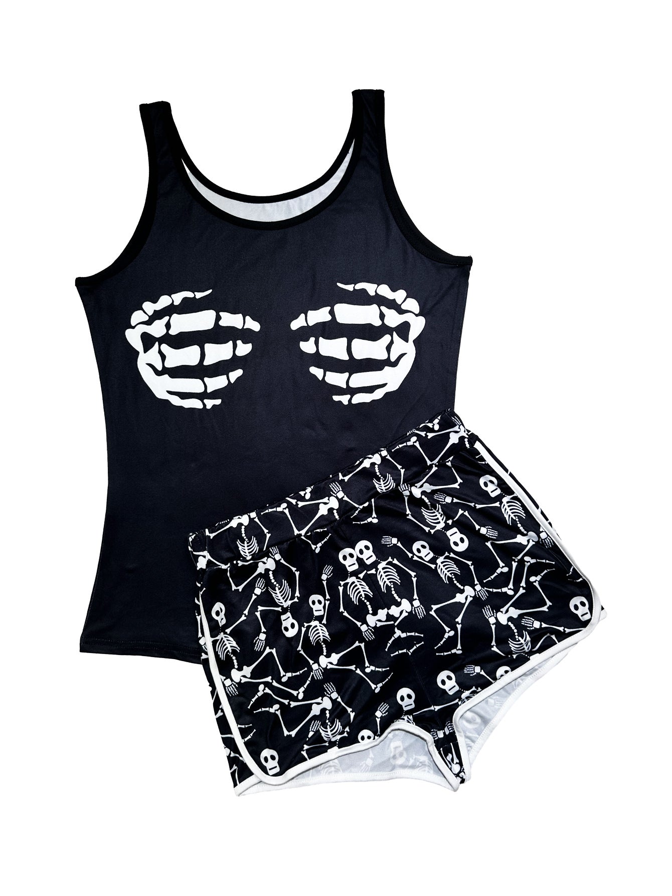 Women's clothing sexy tight fitting print vest shorts two-piece set 17