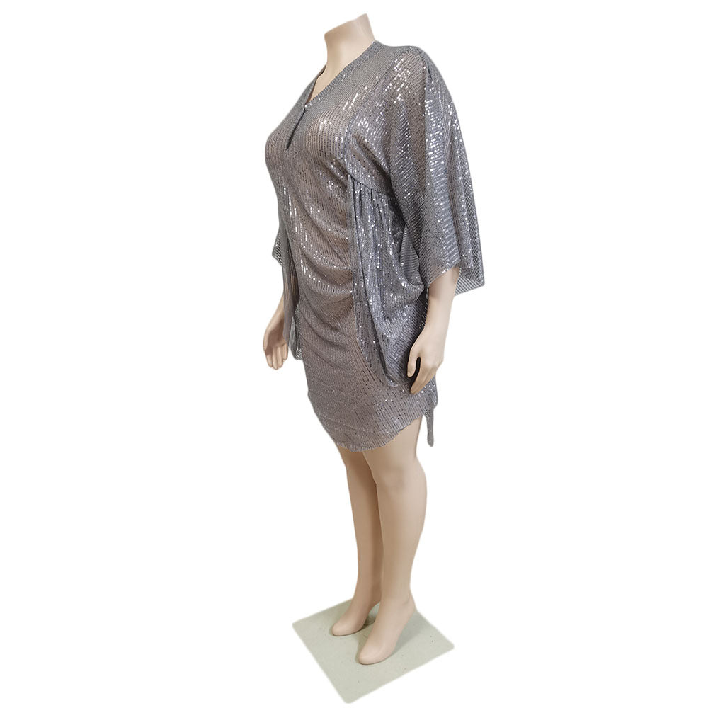 Plus Size Women V-neck dress 8