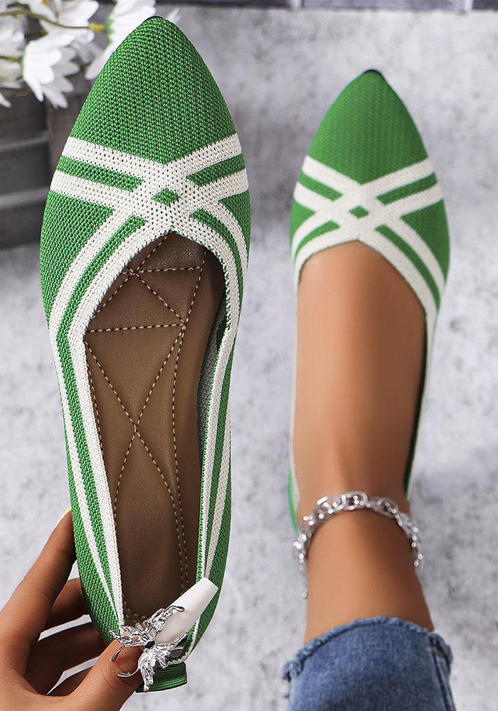 Women Pointed Toe Knitting Autumn Flat Shoes