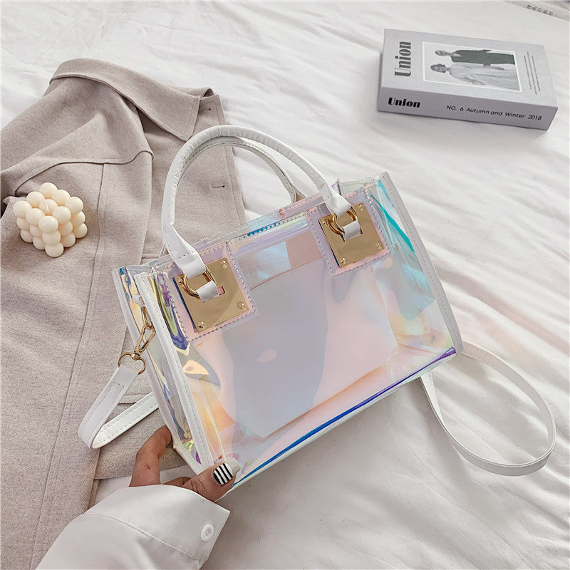 Women's Trendy Transparent Laser Pvc Handbag Crossbody Bag Shoulder Bag 3