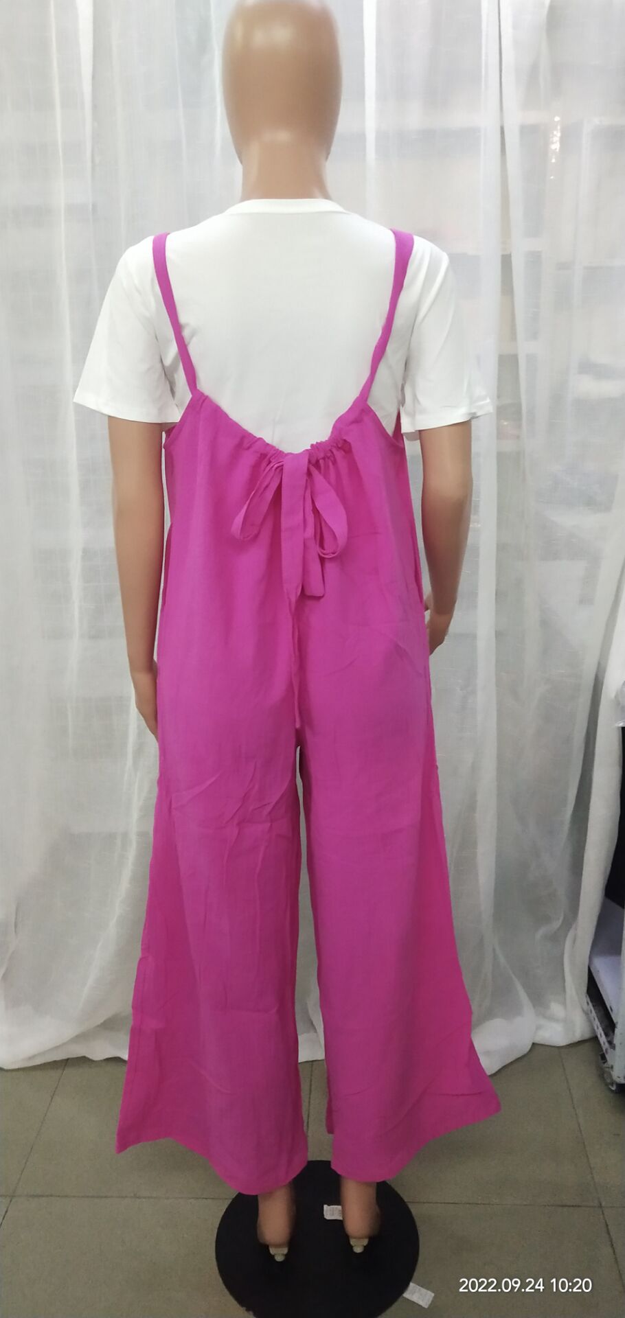 Women'S Solid Casual Wide Leg Loose Bib Pants 9