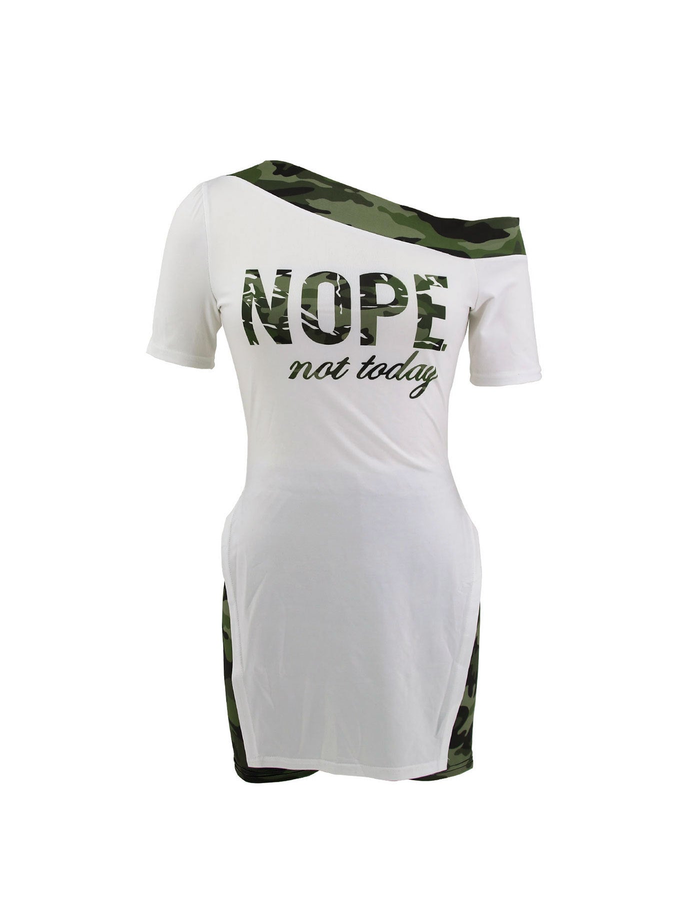 Women Camouflage Off Shoulder T-Shirt Shorts Two Piece Set 6