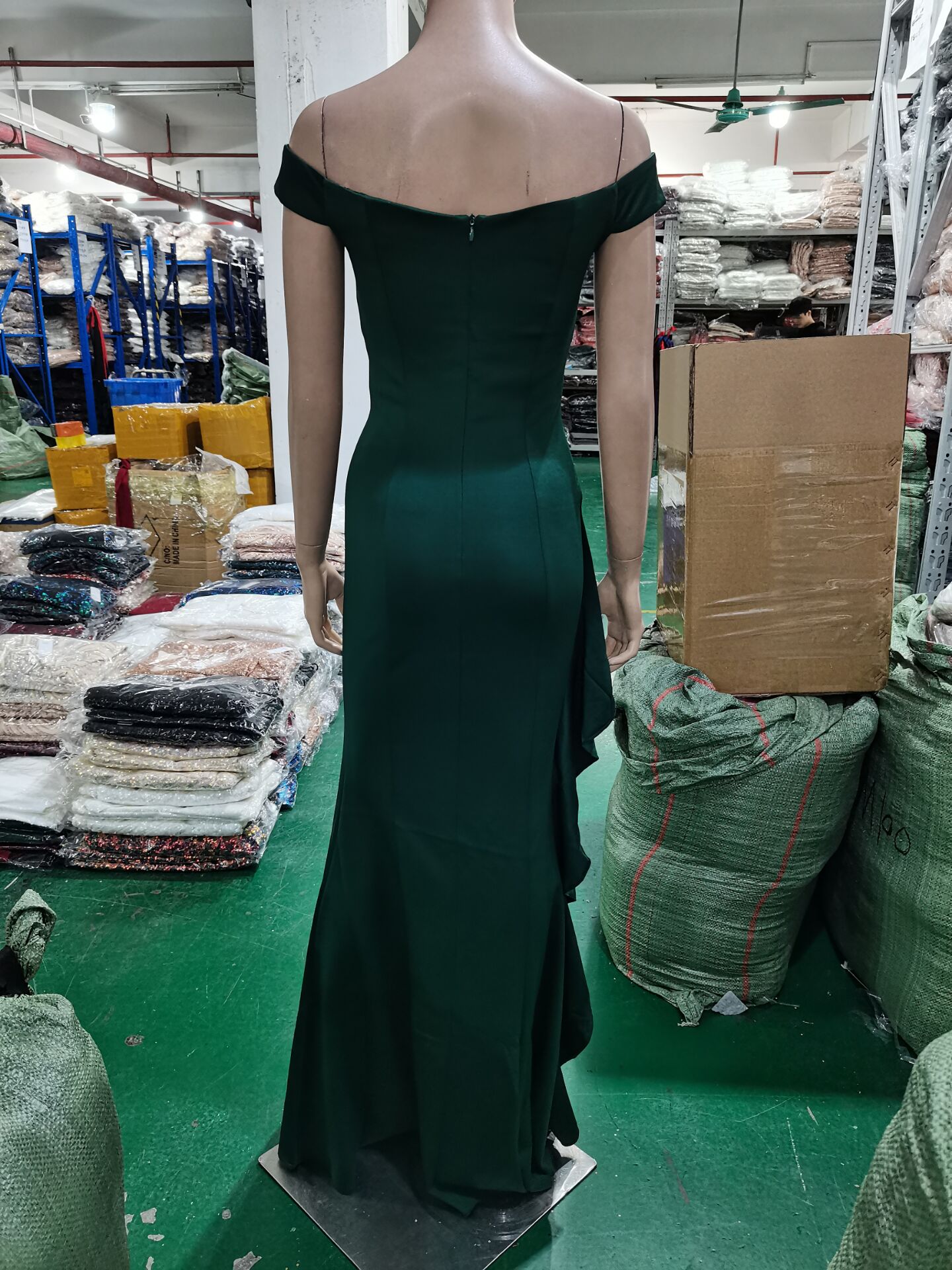 Elegant Off Shoulder Ruffled Slit Plus Size Beauty Long Formal Party Evening Dress 22