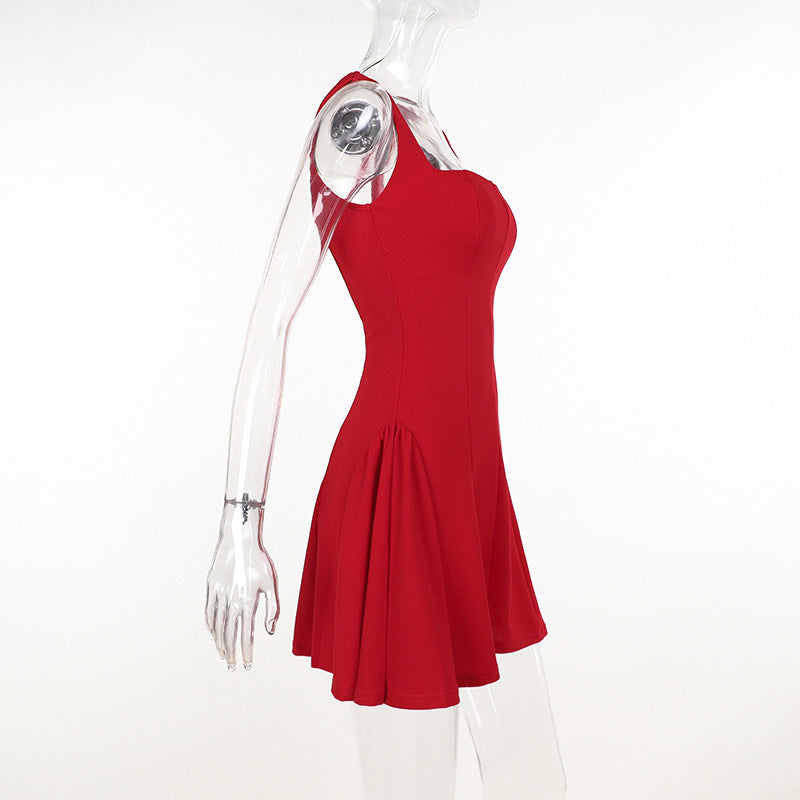 Women Spring and Summer Square Neck Sleeveless Dress 8