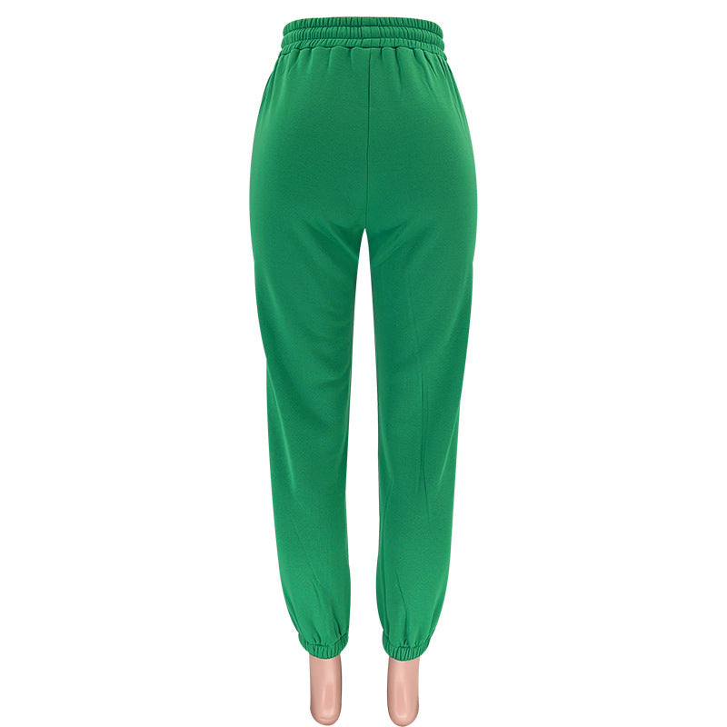 Women Autumn and Winter Zipper Hoodies and Pant Casual Sports Two-piece Set 26