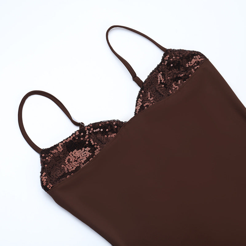 Women fall French lace patchwork dress 13