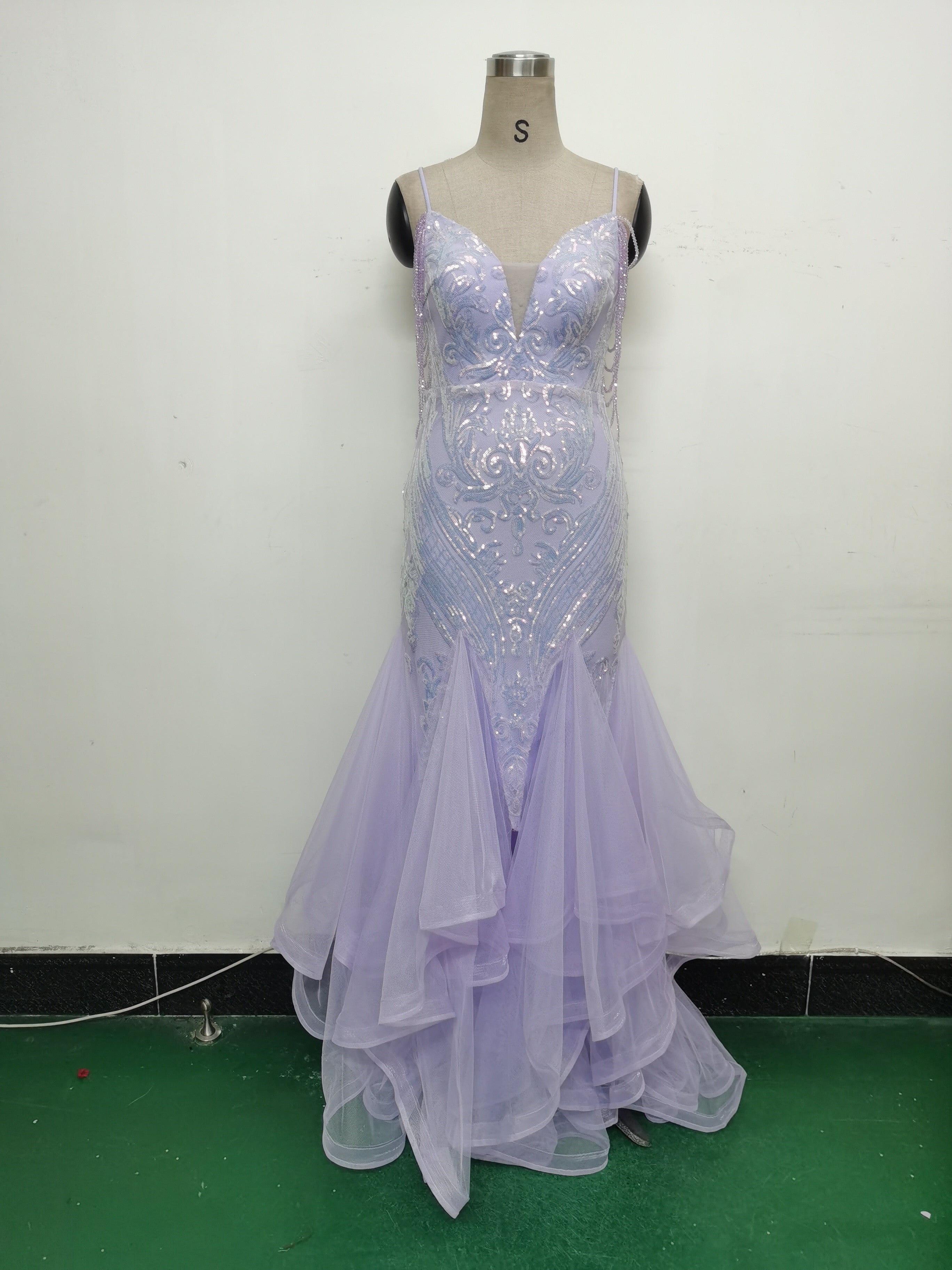 Sequin Patchwork Mesh Luxury Evening Dress 24