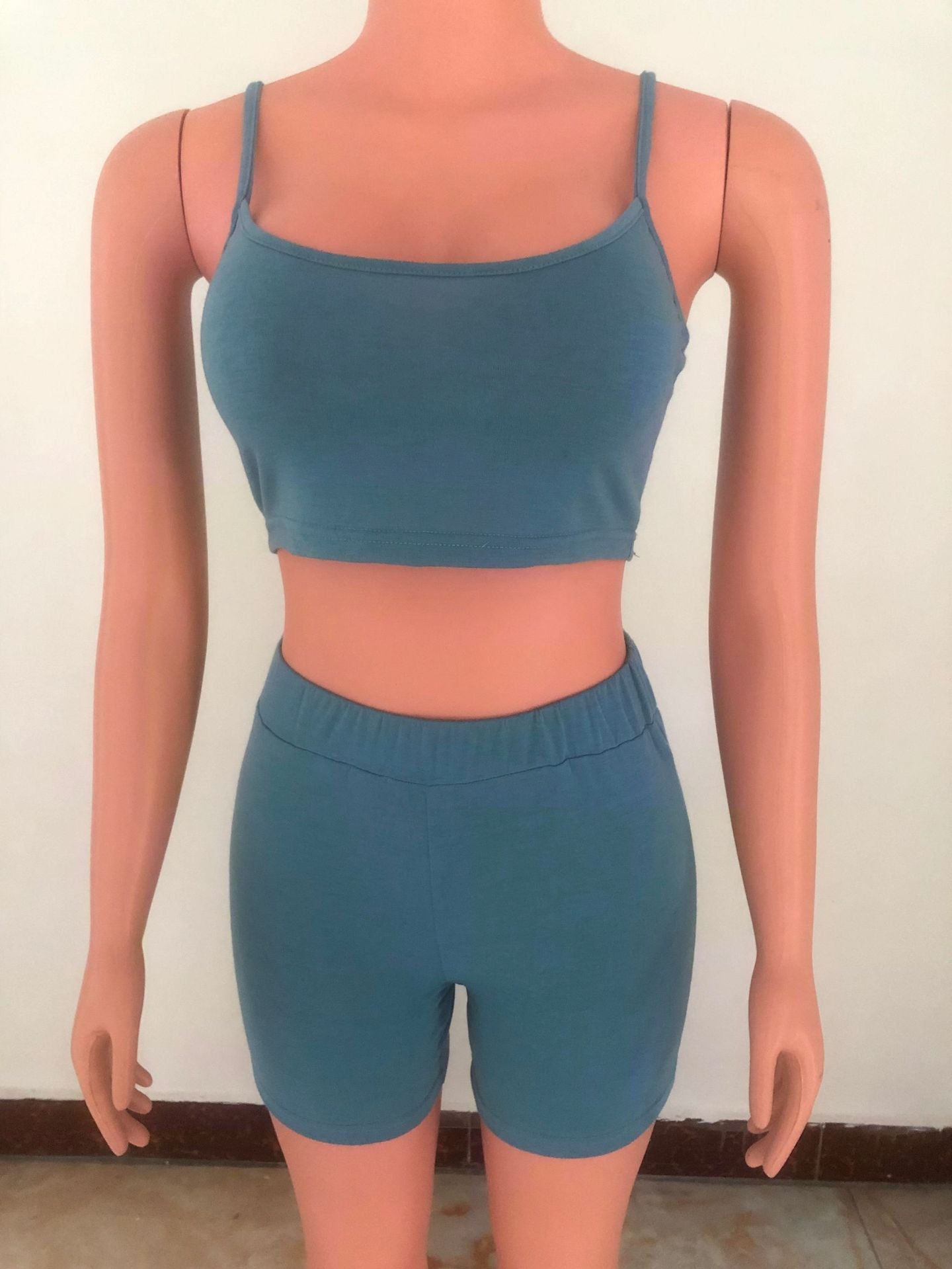 Women's Fashion Summer Sexy Crop Camisole Shorts Two Piece Set 27