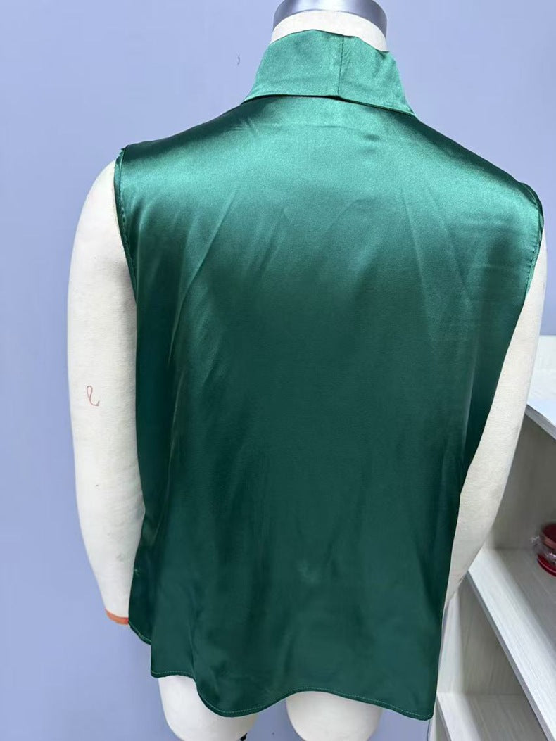 Women spring and summer sleeveless pleated sexy top 19