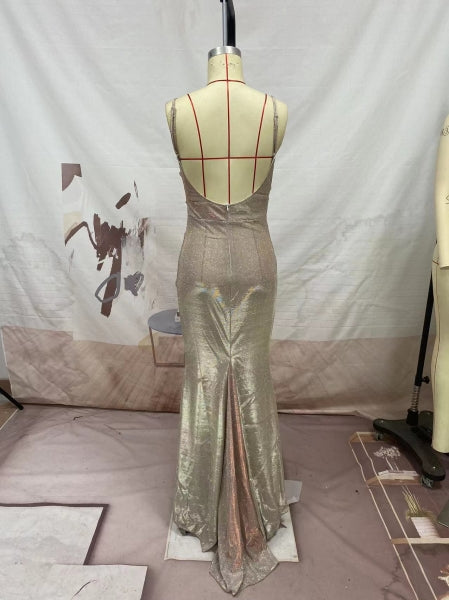 Women summer suspender long dress sleeveless elegant evening dress 11