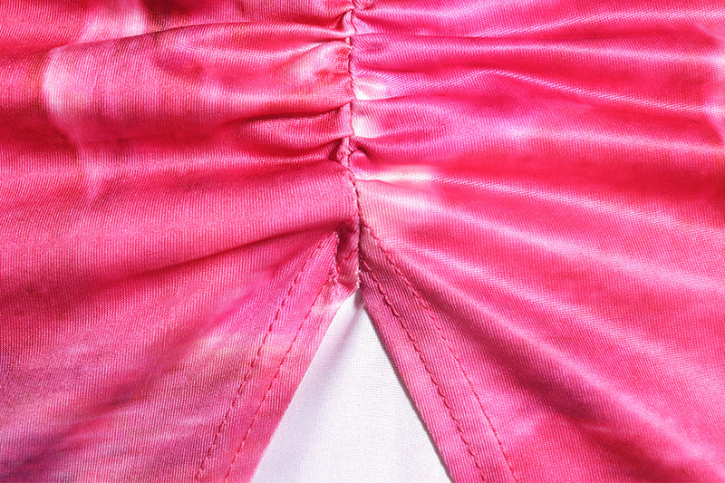 Women's Fashion Printed Sexy Hollow Long Sleeve Split Trendy Dress 9