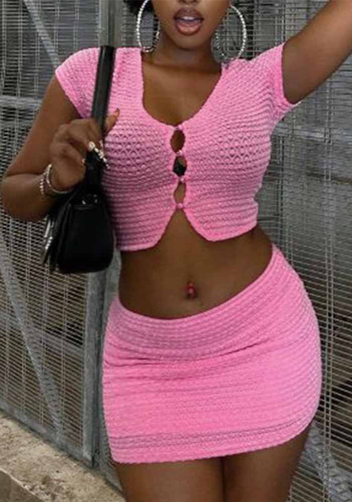 Fashion Sexy Top Bodycon Skirt Casual Two-Piece Set