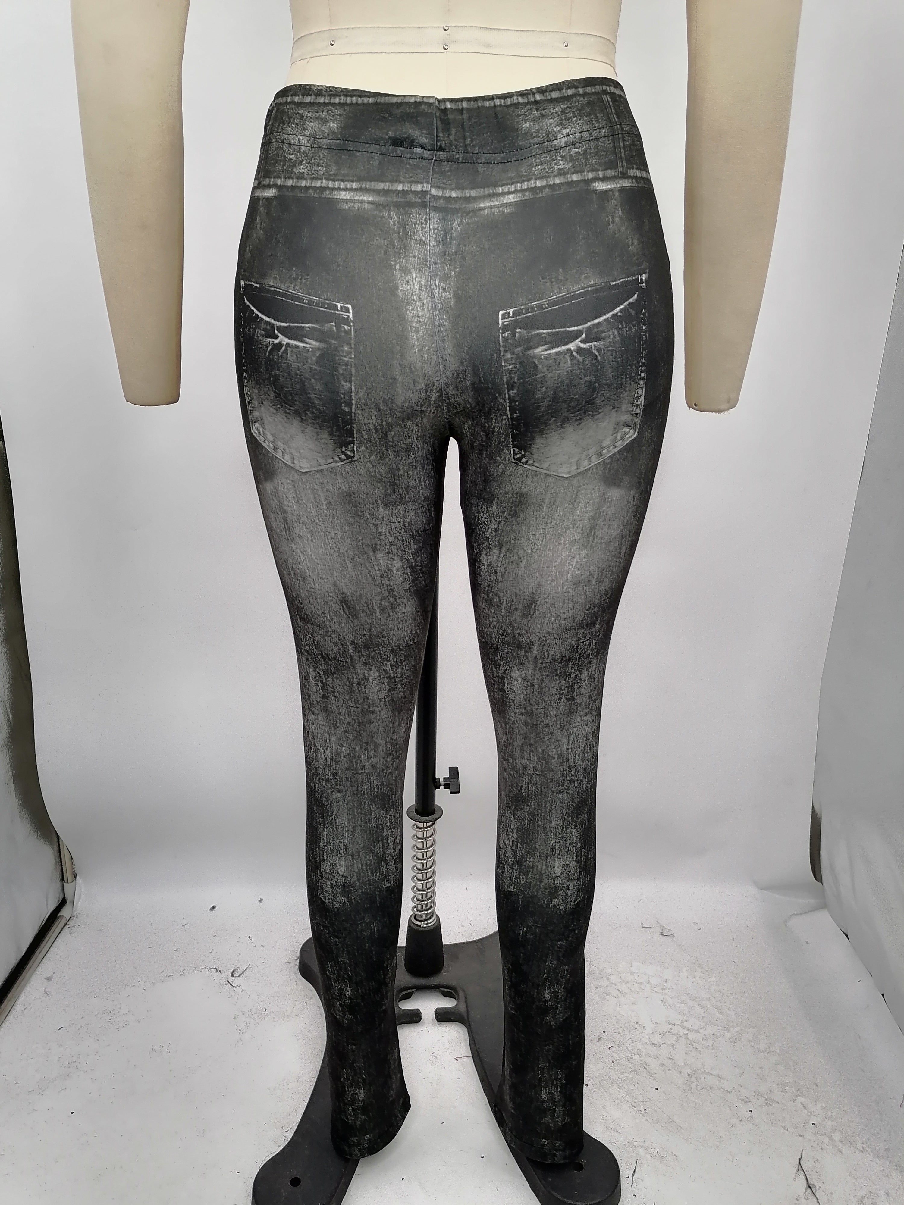 Women Casual Stretch Printed Sports Basic Yoga Pants 11