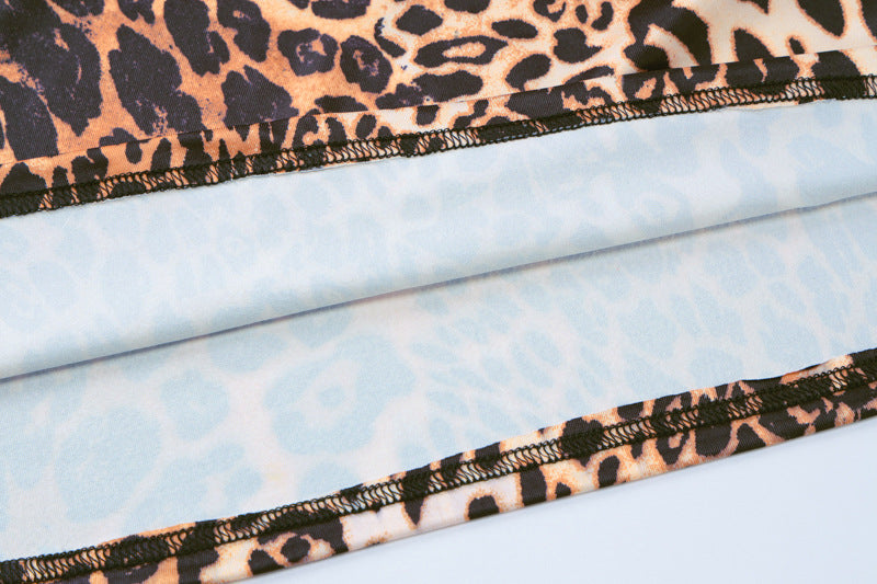 Women's Summer Fashion Print Sexy Low Back Strappy Leopard Dress 12