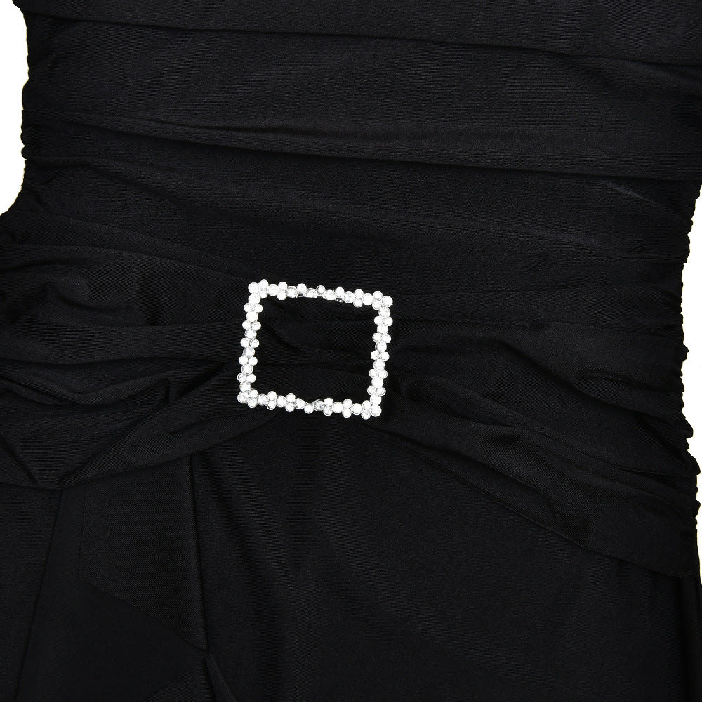 Sexy One-Shoulder Ruffle Bodycon Maxi Dress 13