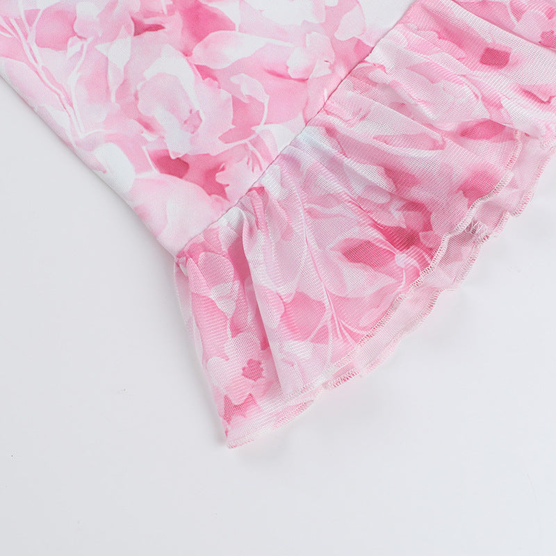 Summer Print Strapless Bow Dress 14